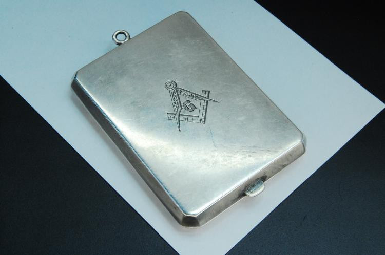 masonic cigarette case Masonic Match Box, Sterling Silver, Inlaid 14k Gold, Marked ELB. – Roadshow  Collectibles