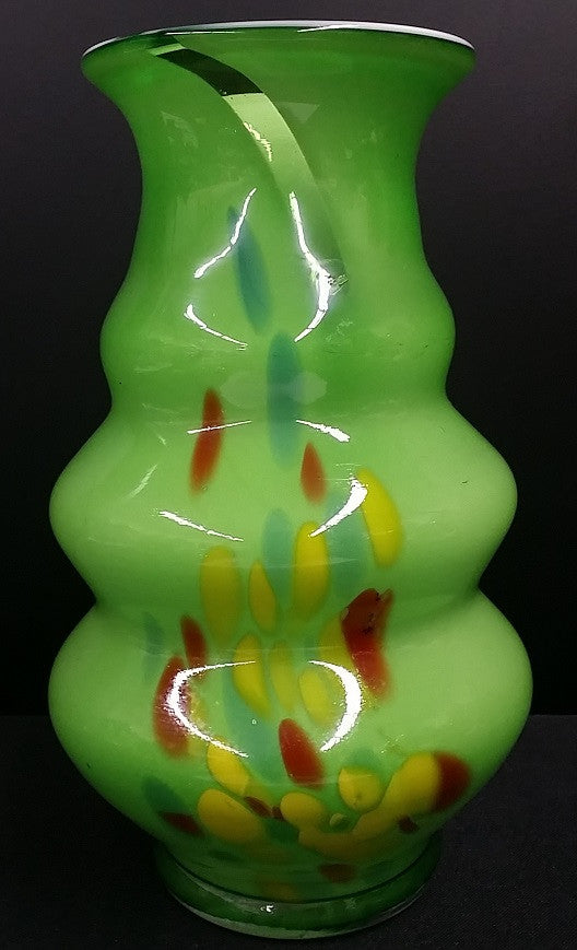 Murano Style Bulbous Glass Vase Multiple Colours Bulbs Reduce In Size ...