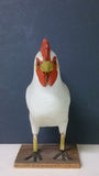 White Hen Hand Carved and Painted When Pushed Hen Rocks Back and Forth - Roadshow Collectibles