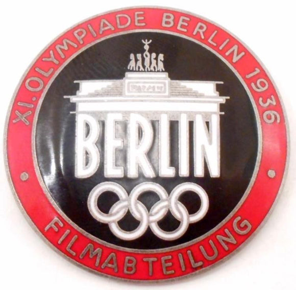 40th Olympics, Film Makers Badge, Berlin Germany, Enameled, 1936 - Roadshow Collectibles