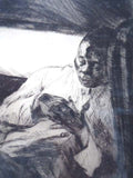 Yngve Edward Soderberg Etching, Black Male Sleeping, Framed and Matted - Roadshow Collectibles