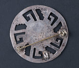 Brooch & Pendant, Sterling Silver Handcrafted Aztec Mayan Sun Calendar - Roadshow Collectibles