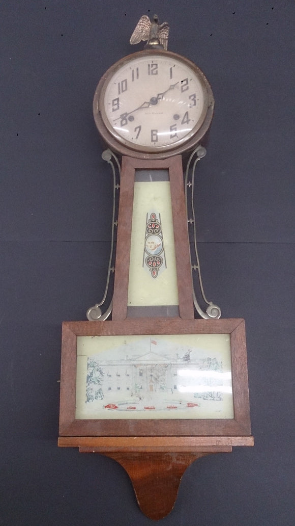 New Haven Warwick Banjo Clock, 1920-1930, 8-Day, Half Hour Strike - Roadshow Collectibles