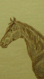 Engraved Horse Print Black Stallion & Mare, Matte Framed