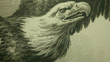 1985 International Plate Printers Union Convention Matte Framed Engraved Bald Eagle Printers Proof