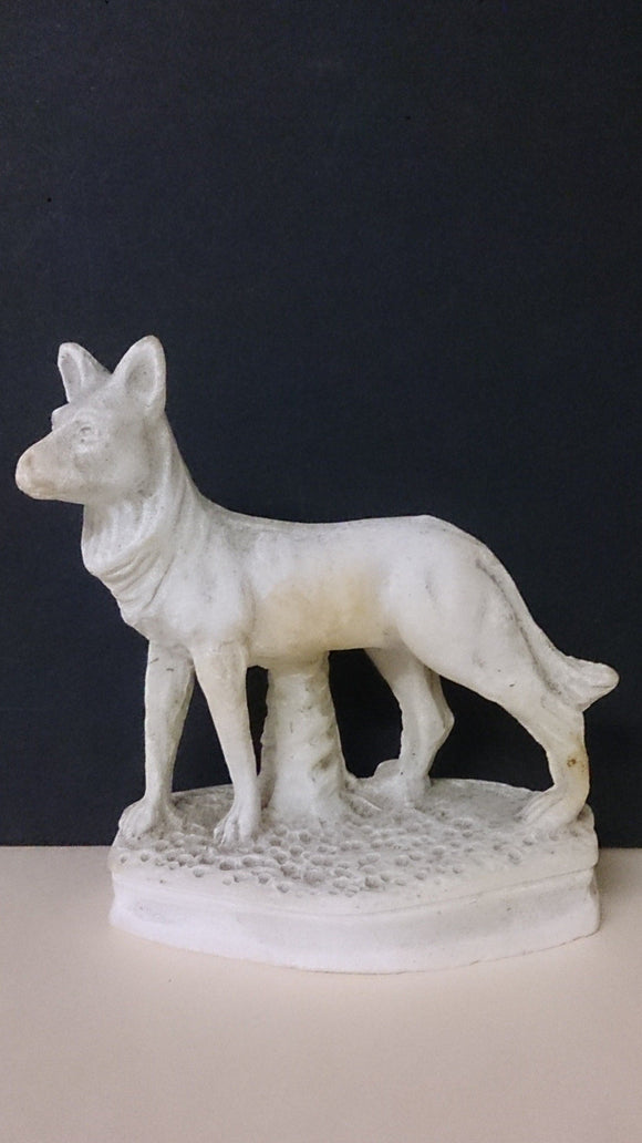 Chalk-ware, Molded Plaster German Shepherd, with Base - Roadshow Collectibles