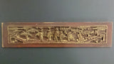 Chinese Relief Wall Panel, Hand Carved, Gold Gilded, Figures and Trees - Roadshow Collectibles
