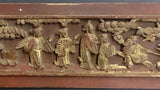 Chinese Relief Wall Panel, Hand Carved, Gold Gilded, Figures and Trees - Roadshow Collectibles