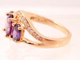 Ring, 18k Gold Filled, Purple Amethyst with White Topaz. - Roadshow Collectibles
