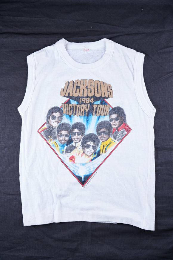 Jackson's 1984 Victory Tour White Sleeveless T-Shirt, Adult Large - Roadshow Collectibles