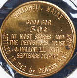 Trade Token, Fifty Cents, 1762-1962 Hallowell Maine Bicentennial - Roadshow Collectibles