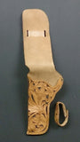 Tanned Leather Holster Left Hand Two-Toned Tooled By Skilled Craftsmen - Roadshow Collectibles
