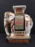 Elephant Stool, Porcelain, Signed, Hand Painted, Vietnamese.