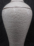 Vase, White Porcelain, Chinese, Black Rings, Embossed Patterns - Roadshow Collectibles