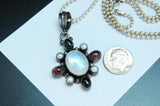 Necklace, Sterling Silver, Gemstones, Moonstone, Garnets & Pearls - Roadshow Collectibles