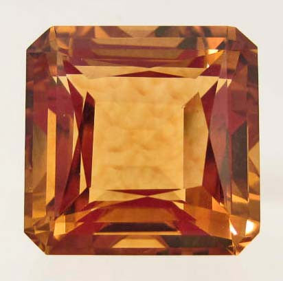 Asscher Cut Golden Orange Citrine Gemstone, Brazil - Roadshow Collectibles