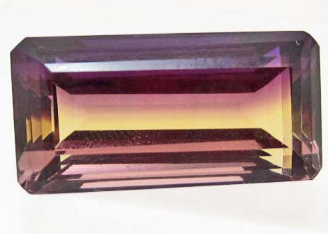 Baguette-Cut Purple & Golden Ametrine Gemstone, Bolivia - Roadshow Collectibles