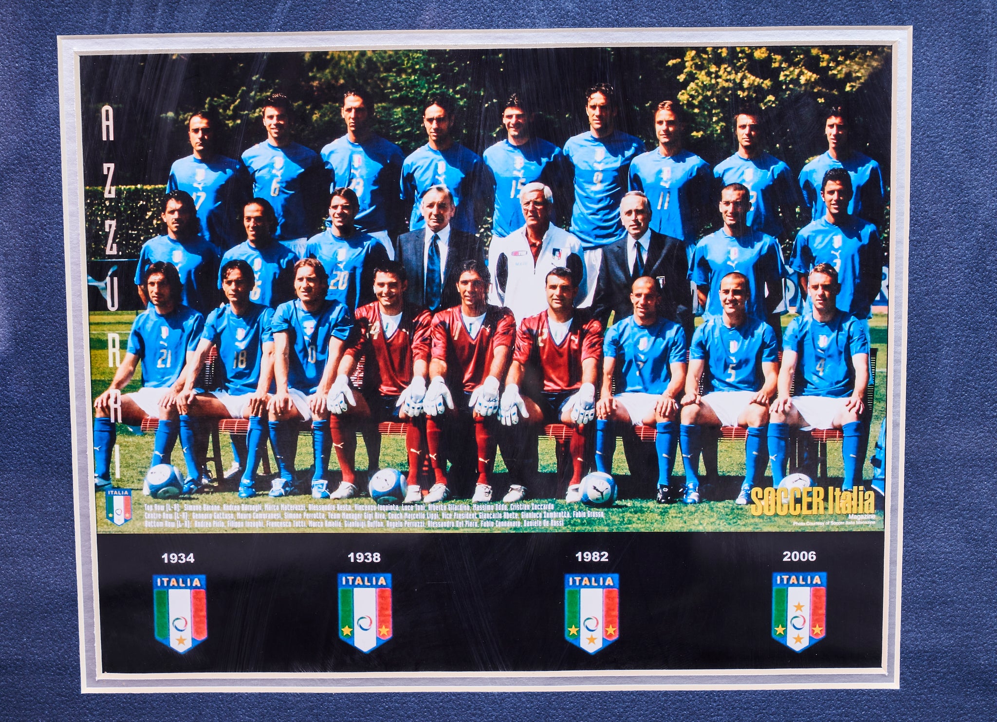 FIFA World Cup Champions 2006, Italy, Framed Team Picture