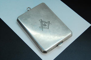 Masonic Match Box, Sterling Silver, Inlaid 14k Gold, Marked ELB - Roadshow Collectibles