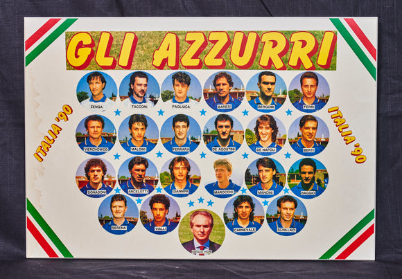 Gli Azzurri, 1990 Team Italia Picture, Plaque Board - Roadshow Collectibles