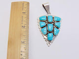 Navajo Sterling Silver Turquoise Pendant, Signed Ray Bennett Sterling - Roadshow Collectibles