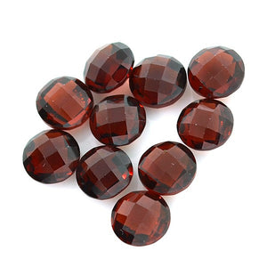 Round Cut Garnet Gemstones, Orangy Red, 10 Stones, Very Good-Excellent - Roadshow Collectibles