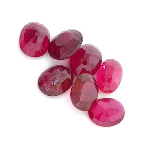 Oval-Cut Red Ruby Gemstones, Parcel Of 7 Pieces, Fair To Good, Africa - Roadshow Collectibles