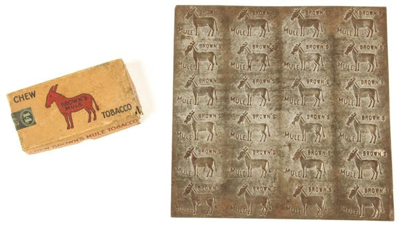 Brown's Mule Tobacco, Original Box, Tobacco Sample & Printing Plate - Roadshow Collectibles