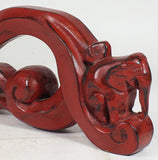Burmese Rice Scooper, Teakwood, Hand Carved, Red Lacquer Ware - Roadshow Collectibles
