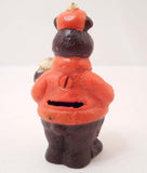 A&W Root Beer Bear Mascot Bank, Holding a Burger and Mug, Cast Iron - Roadshow Collectibles