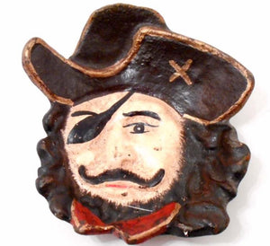 Pirate Face Cast Iron Plate, Can Hold Loose Change Keys Whatever Else - Roadshow Collectibles