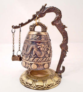 Chinese Bronze Bell, Detailed Relief Of Dragons and Geometric Shapes - Roadshow Collectibles