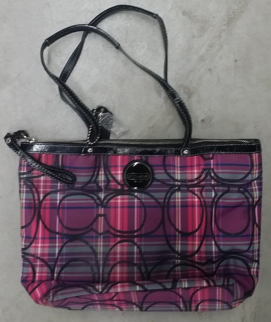 COACH Signature Daisy Poppy Madras, Plaid, Weekender Tote Shoulder Bag – Roadshow Collectibles