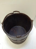 Hand Made Wood Water Bucket with Wrought Iron Bands and Handle - Roadshow Collectibles