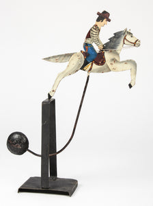 Western Cowboy Horse Rodeo Balance Pendulum Toy Hand Painted Cast Iron - Roadshow Collectibles