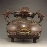 Chinese Bronze Censer, Three Legged, Numerous Figures and Patterns - Roadshow Collectibles