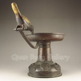 Chinese Candlestick Holder, Bronze, Bird Feeding Used As a Handle - Roadshow Collectibles
