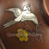 Japanese Mixed Metal Bowl, Silver and Gold Inlaid Birds and Flowers - Roadshow Collectibles