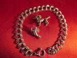 Sterling Silver Charm Bracelet, Two Charms, Cupid and a Poodle Dog - Roadshow Collectibles