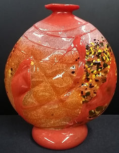 Hand Blown Studio Art Glass Vase, Multiple Overlay Of Colours, Signed - Roadshow Collectibles