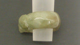 Myanmar Burmese Jade Ring, Hand Carved, Green, White & Brown - Roadshow Collectibles