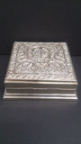 Jewellery Box, White Copper, Wood Inlay, Anchor & Floral Design - Roadshow Collectibles
