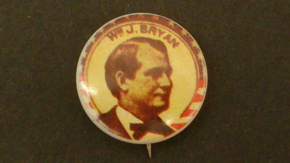 William Jennings Bryan, Celluloid Campaign Button, 1976 Reproduction - Roadshow Collectibles
