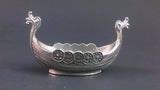 Viking Ship Salt Cellar Pewter, Spoon Sterling Silver, Bergen Norway - Roadshow Collectibles