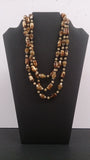 Necklace, Mixed Earthy Tone Beads, Capped Gold Plated Clasping Spacers - Roadshow Collectibles