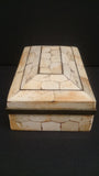 Jewelry Box, Camel Bone, Mosaic Pattern, Brass Inlays, West African - Roadshow Collectibles