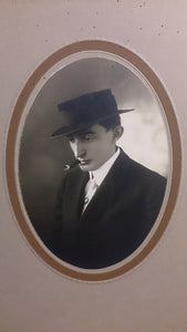 Black & White Portrait Of a Man Wearing a Suit, Hat & Smoking a Cigar - Roadshow Collectibles