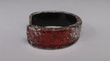 Designer Glass Cuff Bracelet, Red with Speckled Black Accents - Roadshow Collectibles