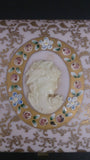 Porcelain Jewellery Box, Cameo, Oval Floral Relief Design, Gold Leaves - Roadshow Collectibles
