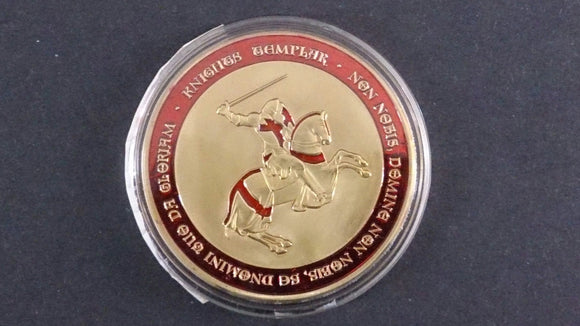 The Knights Templar Commemorative Coin, The Red Horsemen In Red & Gold - Roadshow Collectibles
